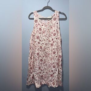 Haute Hippie Floral Print sleeveless 100% Linen Dress Size Medium EUC